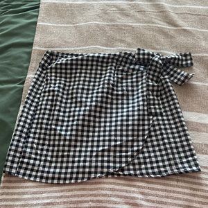 SHIEN checkered wrap skirt